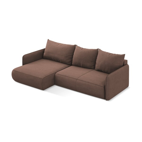 Różowy rozkładany/ze schowkiem narożnik (lewostronny) Nanea – Makamii-image-4