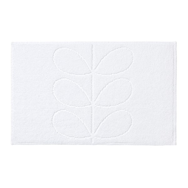 Biały dywanik łazienkowy Orla Kiely Jacquard, 50x80 cm