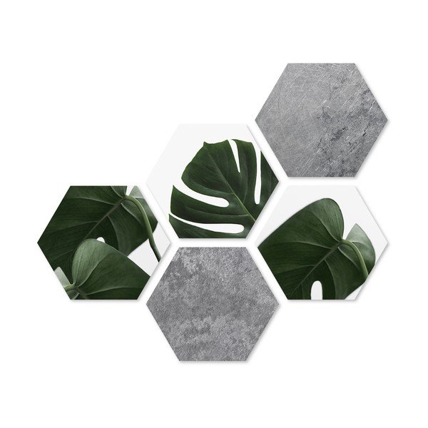 Obrazy zestaw 5 szt. 33,2x29,5 cm Heksagon