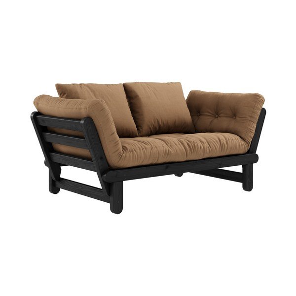 Sofa rozkładana z brązowym pokryciem Karup Design Beat Black/Mocca-image-3