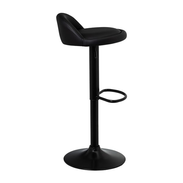 Czarne hokery z imitacji skóry z regulowaną wysokością zestaw 2 szt. (wysokość siedziska 72 cm) – Casa Selección-image-1