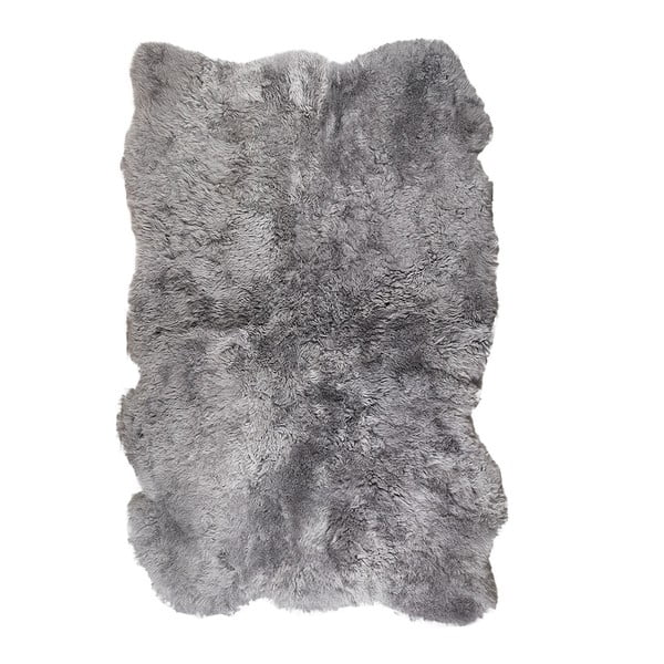 Szary futrzany dywan z krótkim włosiem Arctic Fur Darte, 170x110 cm