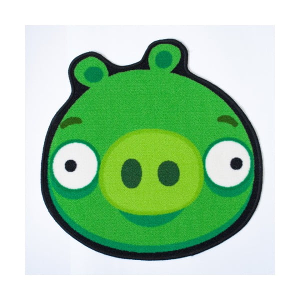 Zielony dywan okrągły Angry Birds Piggy, ⌀ 67