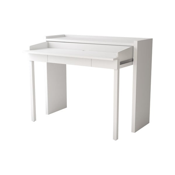 Biurko z białym blatem 36x110 cm Mel – Woodman-image-2