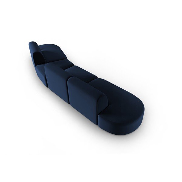 Niebieska aksamitna sofa prawostronna 428 cm Paolo – Milo Casa-image-3