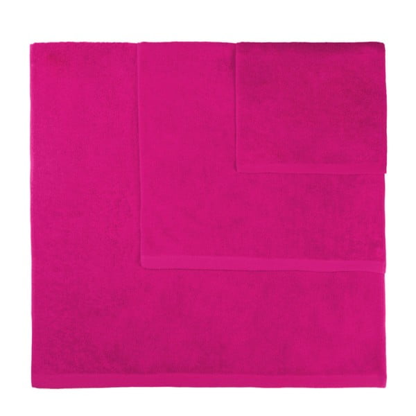 Komplet 3 różowych ręczników Artex Alfa