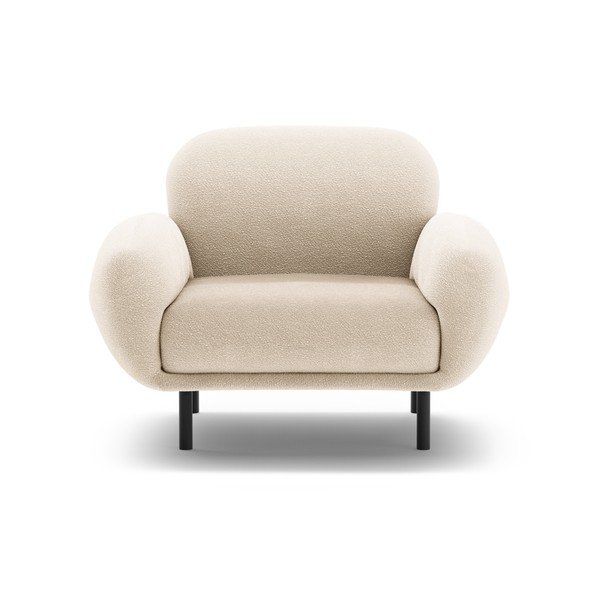 Beżowy fotel z materiału bouclé Poppy – Micadoni -image-1