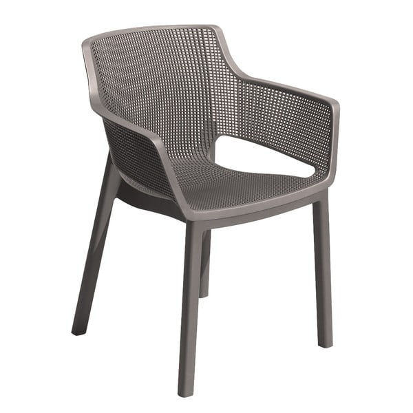 Brązowe plastikowe krzesło ogrodowe Elisa – Keter
