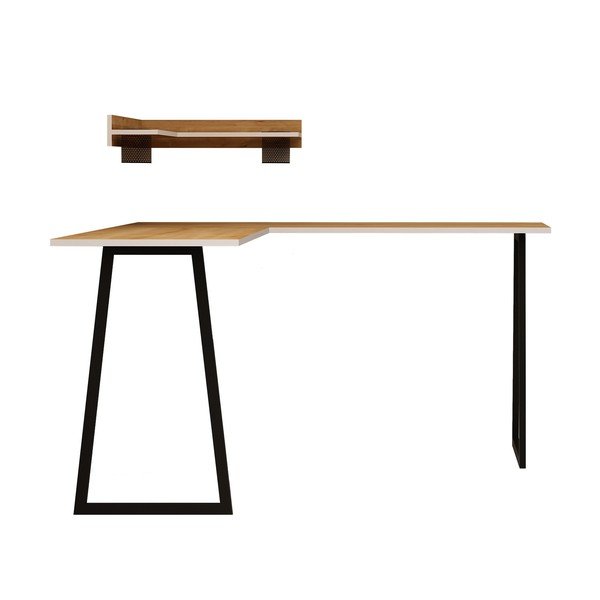 Komplet półki i biurka narożnego Tarly, wys. 75 cm-image-2