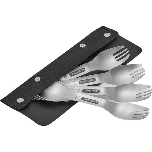 Widelce ze stali nierdzewnej w kolorze srebra zestaw 4 szt. Spork – Black + Blum