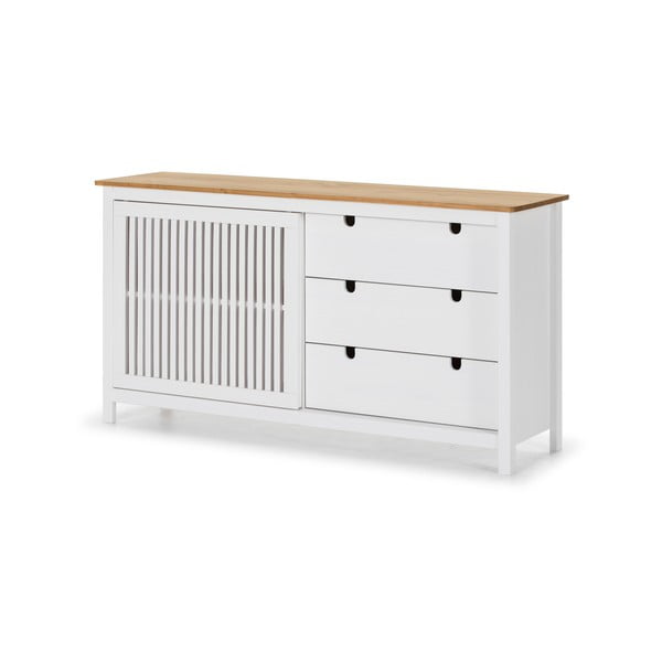 Biała drewniana komoda Marckeric Bruna-image-3