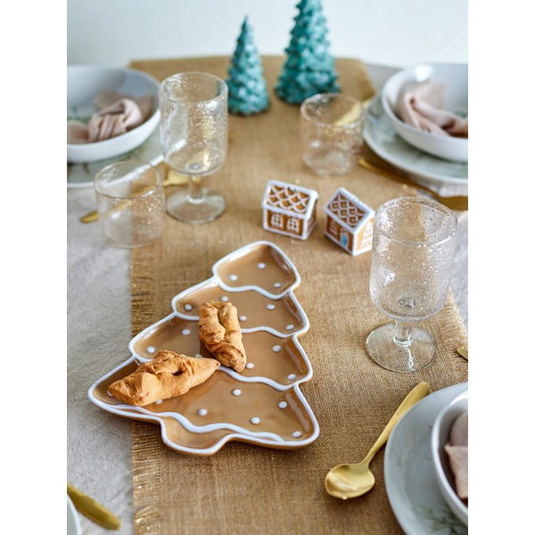 Jasnobrązowy ceramiczny talerz do serwowania ze świątecznym motywem Ginnie – Bloomingville-image-1