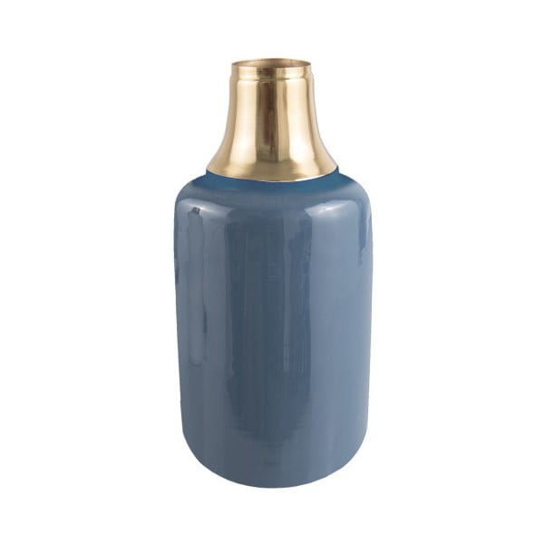Niebieski wazon z detalem w złotym kolorze PT LIVING Shine, wys. 33 cm