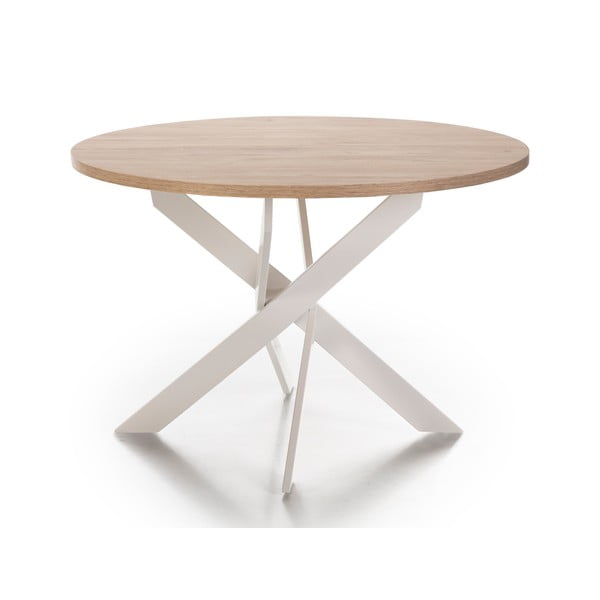 Okrągły stół z blatem w dekorze dębu ø 120 cm Ther – Marckeric-image-2