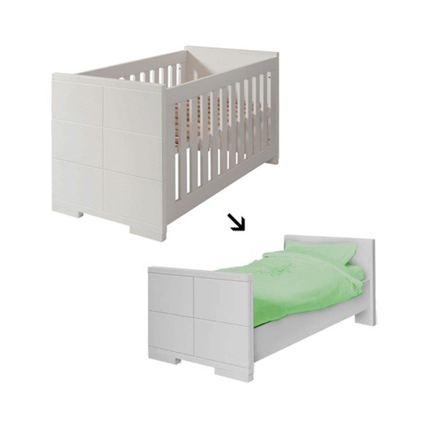 Białe łóżeczko dziecięce ze zdejmowanymi bokami Núvol Blanca, 140x70 cm-image-1