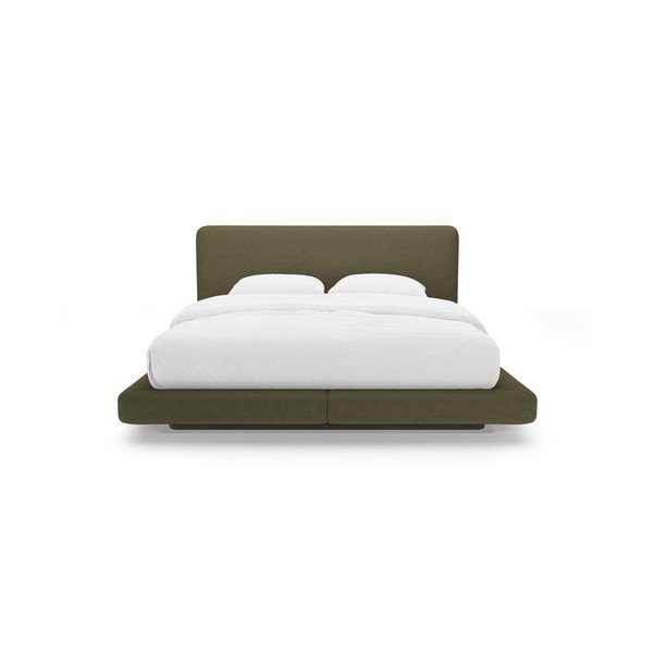 Zielone tapicerowane łóżko dwuosobowe 200x200 cm Linea – Micadoni -image-3