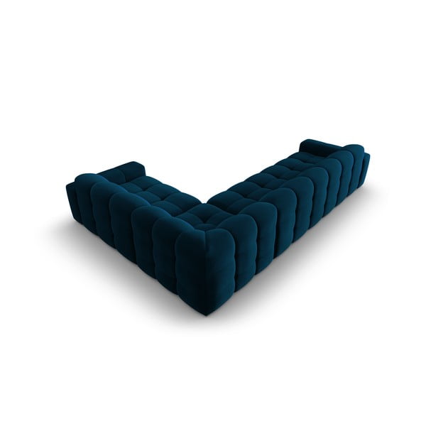 Ciemnoniebieski aksamitny narożnik (prawostronny) Kendal – Micadoni Home-image-4