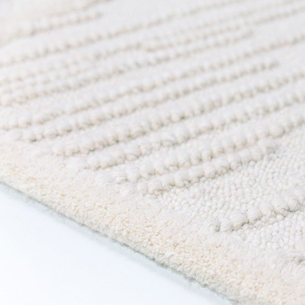 Biały dywan z mieszanki wełny tkany ręcznie 160x230 cm Sculptured Blocks – Flair Rugs-image-3