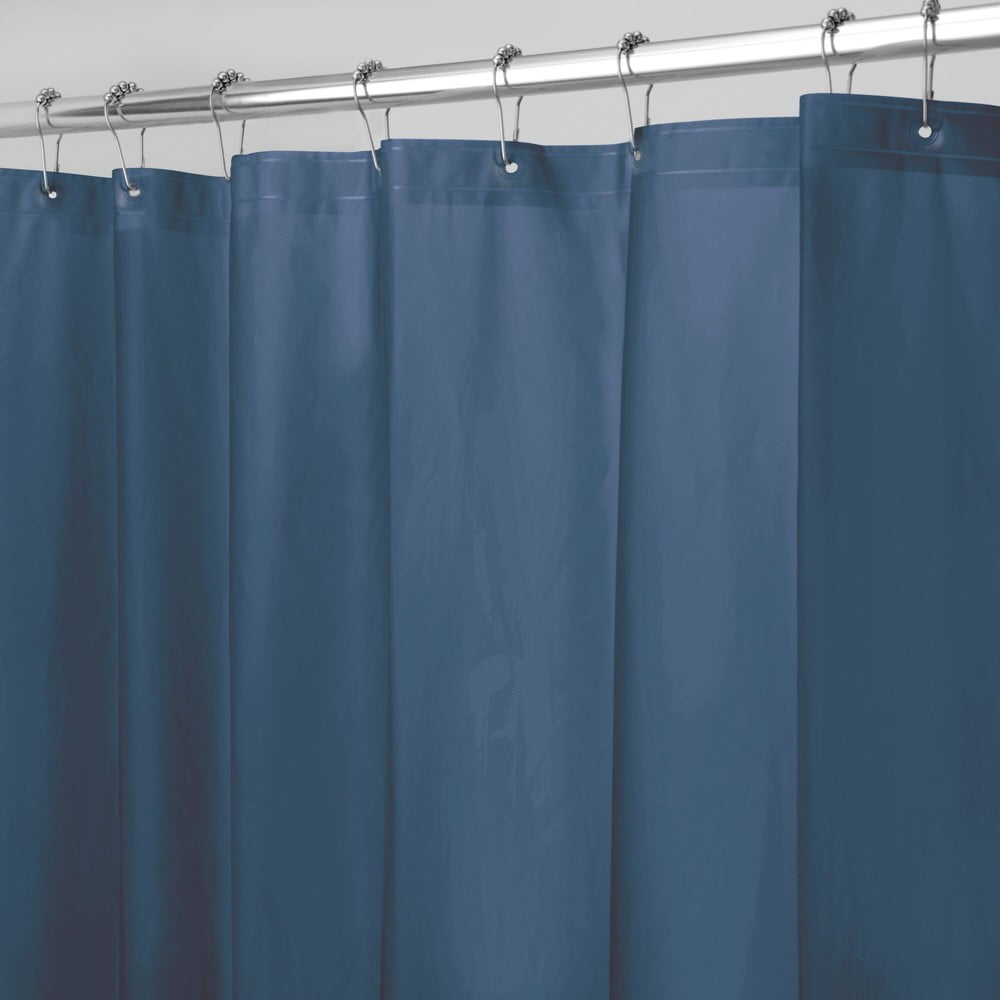 Niebieska zasłona prysznicowa iDesign PEVA, 183x183 cm