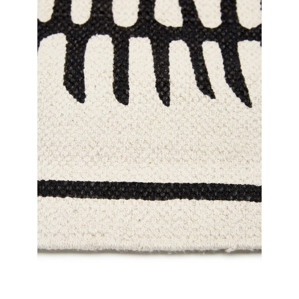 Beżowo-czarny ręcznie tkany bawełniany dywan Westwing Collection Rita, 70 x 140 cm-image-1