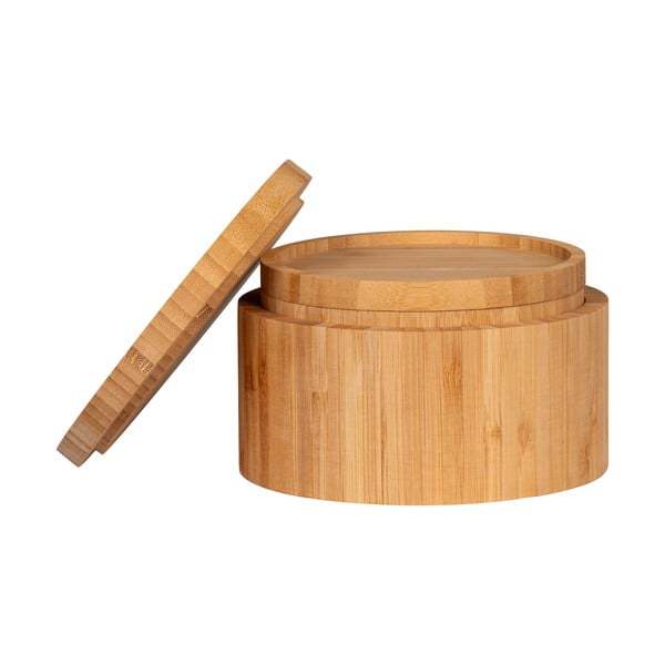 Bambusowe pojemniki zestaw 2 szt. z pokrywką/dekoracyjne w naturalnym kolorze ø 15x8 cm Chefalu – House Nordic-image-1