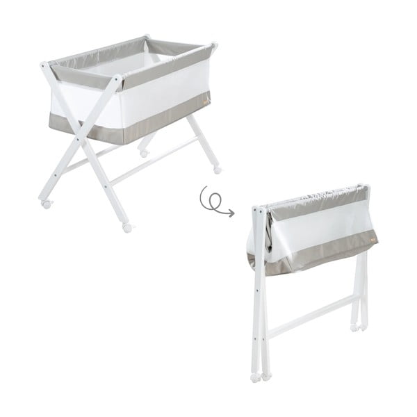 Biała kołyska na kółkach 90x45 cm – Roba-image-3