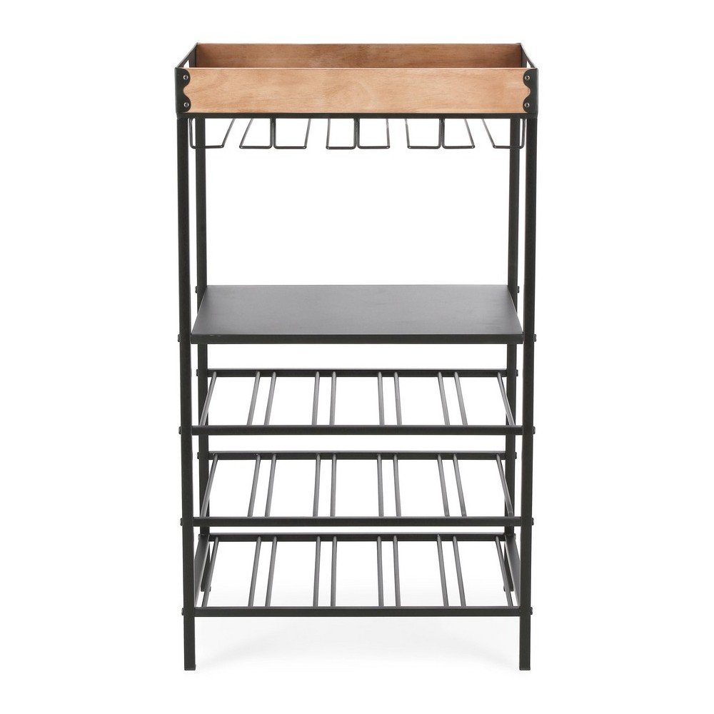 Czarna metalowa szafka na wino liczba butelek 15, 48,5x84,5x34 cm Isaac – Yes Everyday