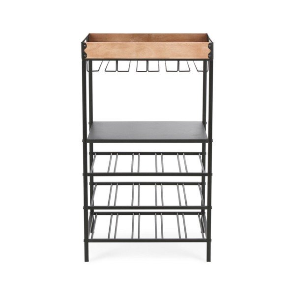 Czarna metalowa szafka na wino liczba butelek 15, 48,5x84,5x34 cm Isaac – Yes Everyday