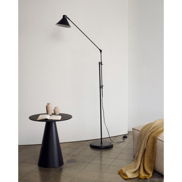 Czarna lampa stojąca z metalowym kloszem (wysokość 220 cm) Dione – Kave Home-image-2