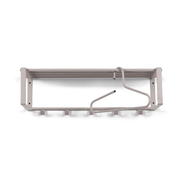 Szarobrązowy metalowy wieszak ścienny z półką 70 cm Rex – Spinder Design-image-2