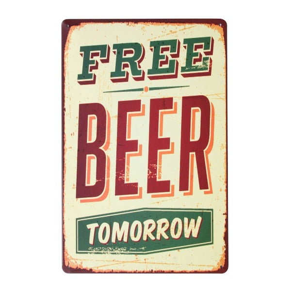 Tablica Free Beer, 20x30 cm