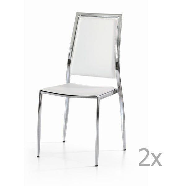 Zestaw 2 białych krzeseł Castagnetti Frame