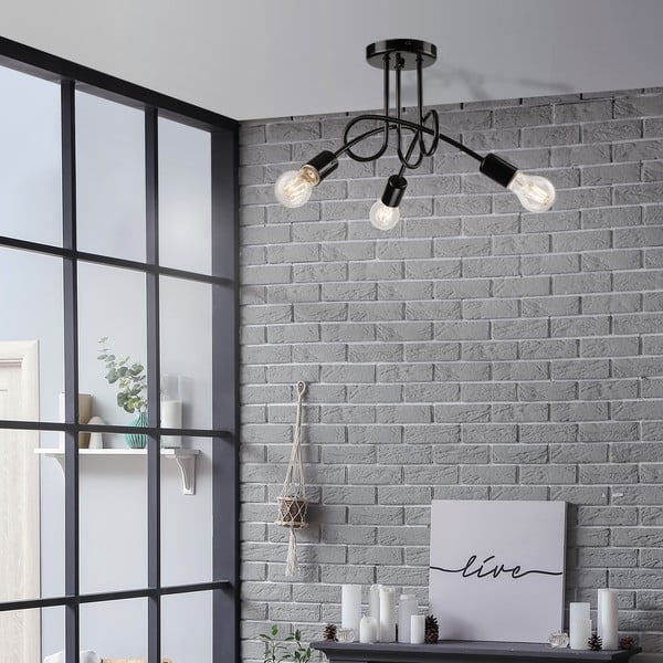 Czarna lampa sufitowa bez klosza 36x36 cm Camilla – LAMKUR-image-1