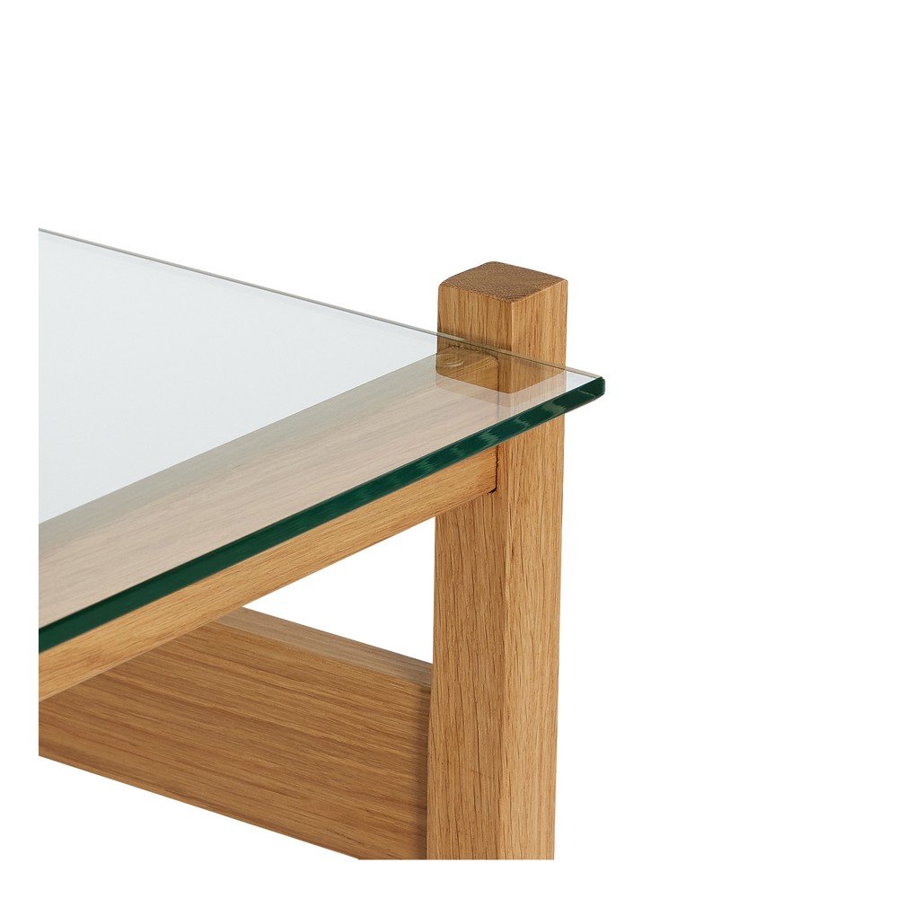 Stolik ze szklanym blatem w naturalnym kolorze 52x66 cm Ledge – Hübsch (zdjęcie 3)