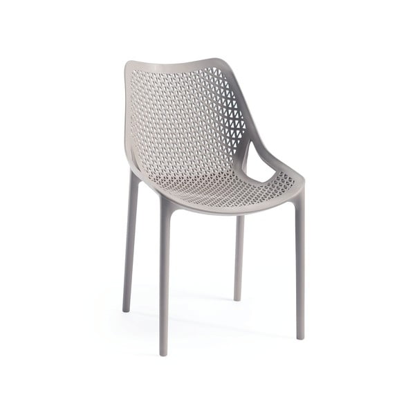 Jasnobrązowe plastikowe krzesło ogrodowe Bilros – Rojaplast