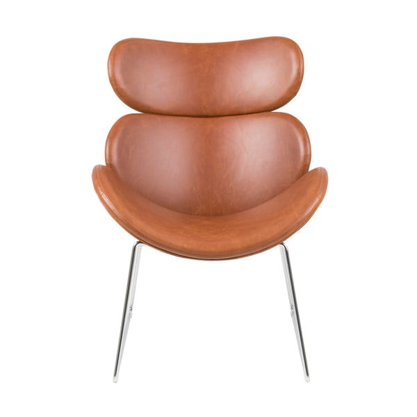 Brązowy fotel z imitacji skóry Actona Cazar-image-2