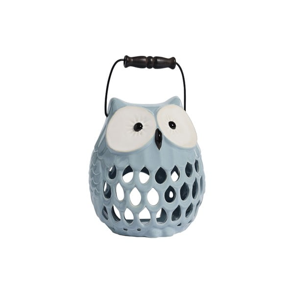 Świecznik ceramiczny Owl, jasnoniebieski