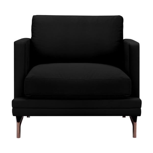 Czarny fotel z konstrukcją w kolorze złota Windsor & Co Sofas Jupiter