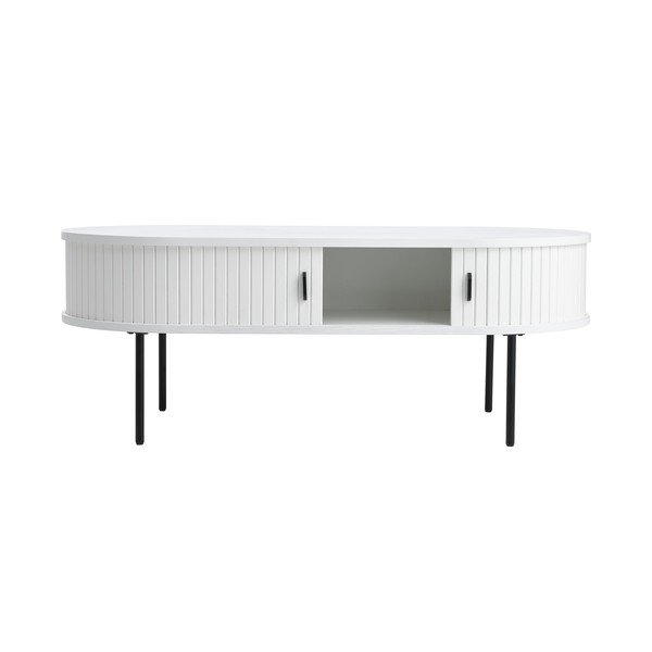 Biały stolik w dekorze dębu 60x120 cm Nola – Unique Furniture-image-2