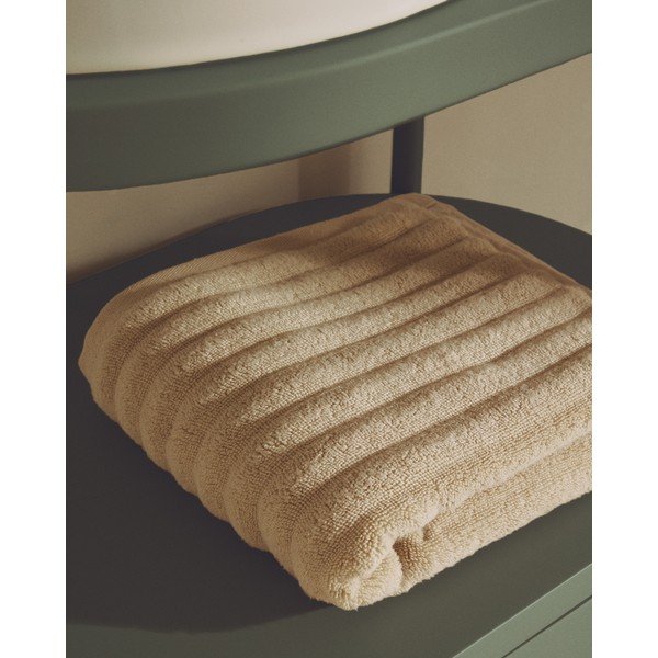 Beżowy bawełniany ręcznik frotte 50x90 cm Navira – Kave Home-image-3