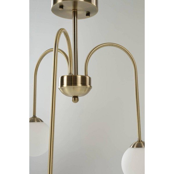Biała/w kolorze mosiądzu lampa sufitowa z opalowego szkła ze ściemniaczem ø 42 cm Marne – Jotex-image-3