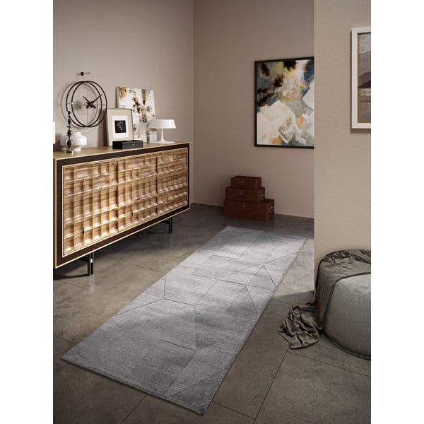 Szary wełniany chodnik tkany ręcznie 80x250 cm Ursule – Villeroy&Boch-image-1