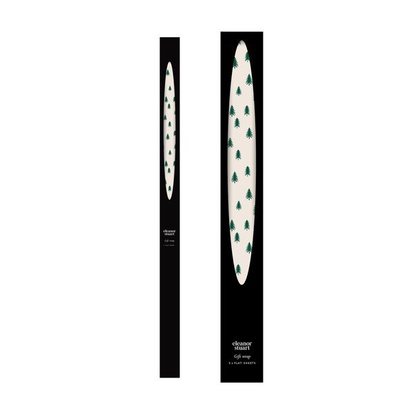 5 arkuszy beżowo-zielonego papieru do pakowania prezentów eleanor stuart No. 5 Christmas Trees, 50x70 cm-image-3
