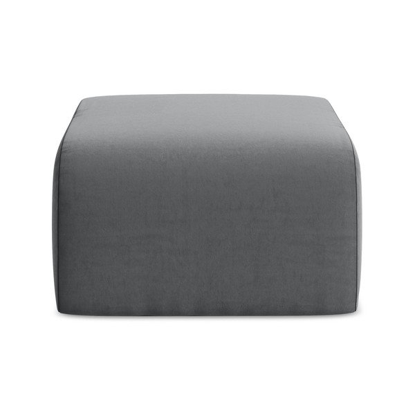 Szary aksamitny podnóżek Lani – Makamii-image-2