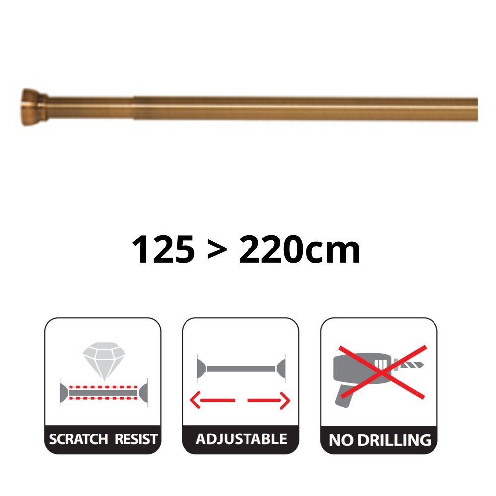 Drążek na zasłonę prysznicową w kolorze matowego złota 125 - 200 cm Kreta – Spirella (zdjęcie 4)