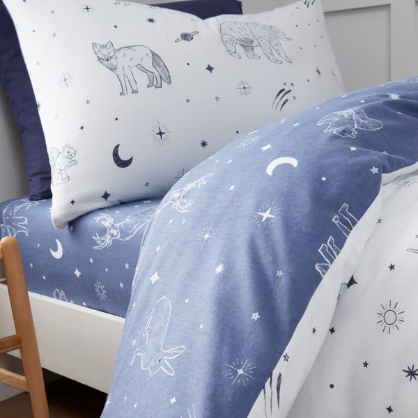 Flanelowe prześcieradło dziecięce z gumką 90x190 cm Starlight Animals – Bianca-image-2