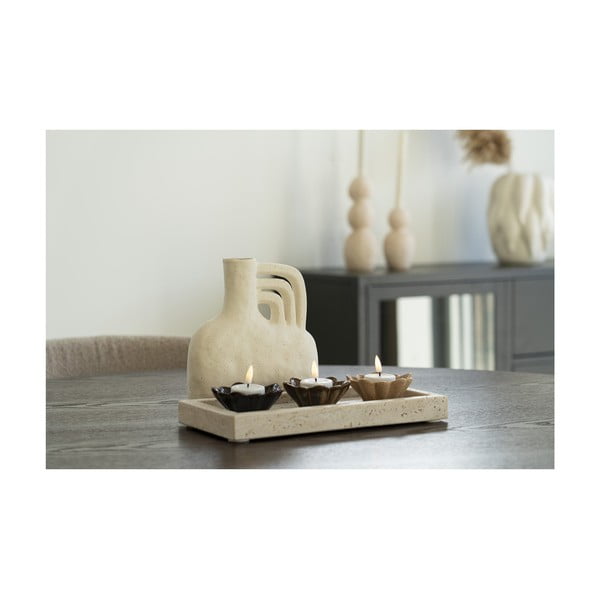 Kremowy ceramiczny wazon (wysokość 19,5 cm) – House Nordic-image-1