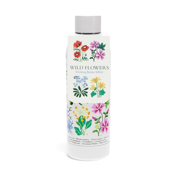 Biała butelka ze stali nierdzewnej 500 ml Wild Flowers – Rex London-image-2