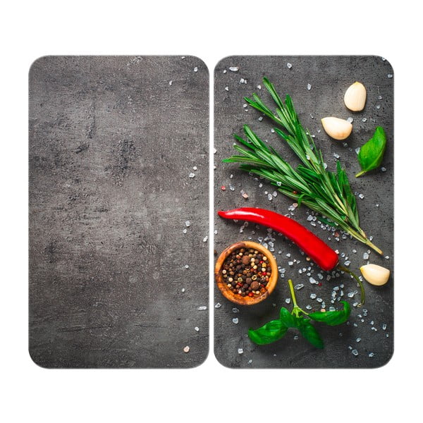 Szklane płyty ochronne na kuchenkę zestaw 2 szt. 52x30 cm Rosemary – Maximex