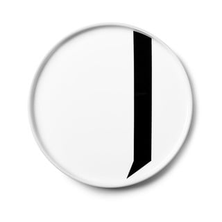 Biały porcelanowy talerzyk deserowy Design Letters J, ø 21,5 cm